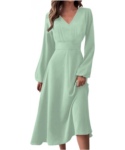 Spring Dresses for Women 2024 New Years Eve V-Neck Long Sleeve Gradient Plus Size Dresses for Curvy Formal Trendy D-mint Gree...