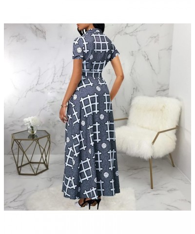 Womens Maxi Dresses Long Sleeve Floral Printed Casual V Neck Loose Party Dress Fall Gray11067 $19.74 Dresses