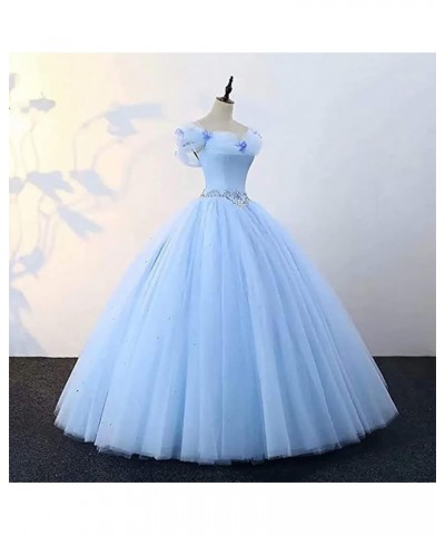 Women's Off Shoulder Butterfly Prom Quinceanera Dresses Ball Gown Long Pink $49.34 Dresses