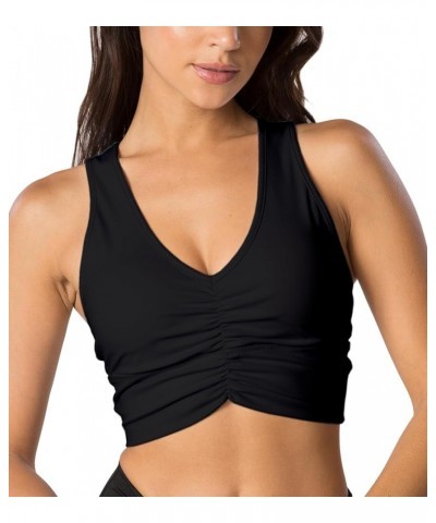 Women's Removable Padded Sports Bras Yoga Tank Tops Fitness Workout Running Racerback Bras Black $12.74 Lingerie