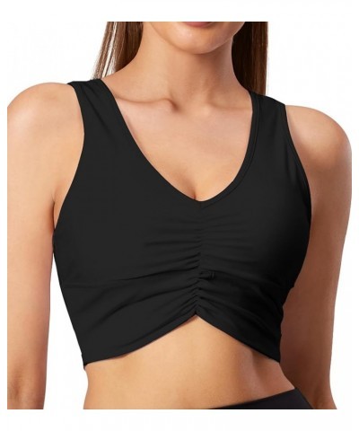 Women's Removable Padded Sports Bras Yoga Tank Tops Fitness Workout Running Racerback Bras Black $12.74 Lingerie