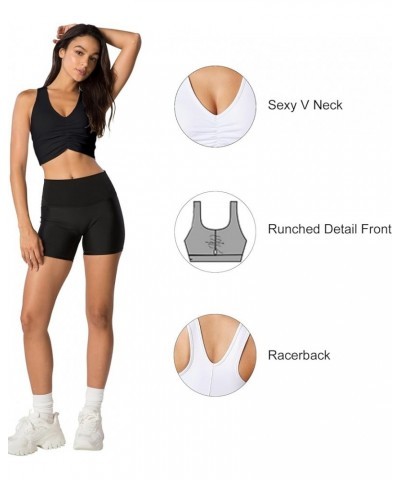 Women's Removable Padded Sports Bras Yoga Tank Tops Fitness Workout Running Racerback Bras Black $12.74 Lingerie