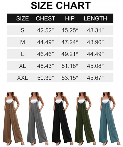 Women's Summer Casual Loose Sleeveless Jumpsuits Adjustable Spaghetti Straps Wide Leg Overalls with Pockets Black $13.99 Over...