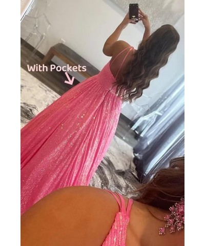 One Shoulder Sequin Prom Dresses for Women Wedding Guest Dress Formal Gowns with Pockets Gold $37.60 Dresses