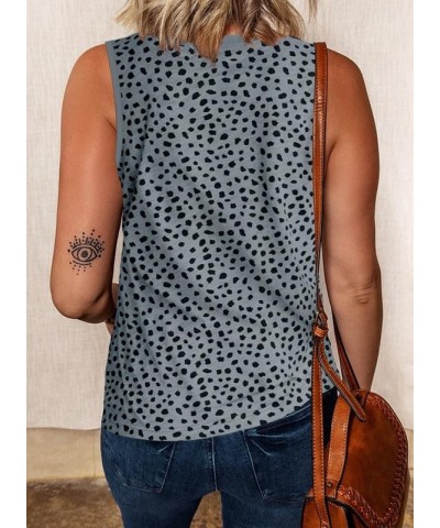 SHEWIN Womens Summer Crewneck Tank Top Casual Loose Sleeveless Tops Shirts A Leopard Grey $12.53 Tanks