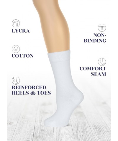 Women's Cotton Crew Socks, Plain Color, Regular Fit, Soft Casual Socks for Trouser, Shoe Size 6 to 12, 4 Pairs 41- Jeans Blue...