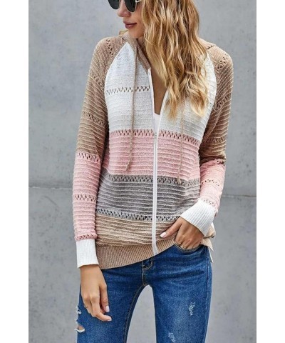 Women's Long Sleeve Knit Sweater Pullover & Zip Up Sweatshirt Hoodies Tops 1-apricot $17.10 Hoodies & Sweatshirts