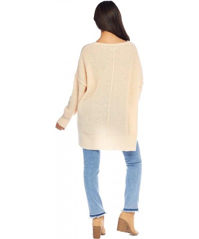 Avalon Womens Waffle Oversized Sweater White $35.84 Sweaters