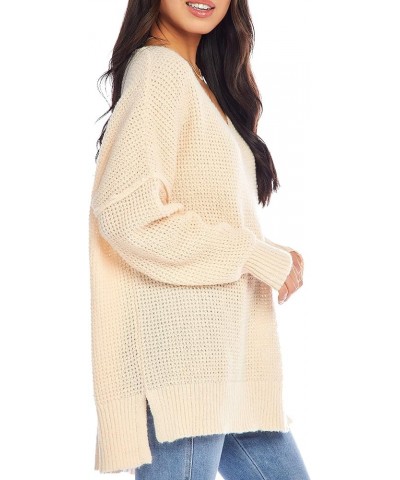 Avalon Womens Waffle Oversized Sweater White $35.84 Sweaters