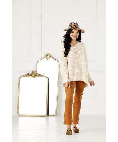 Avalon Womens Waffle Oversized Sweater White $35.84 Sweaters