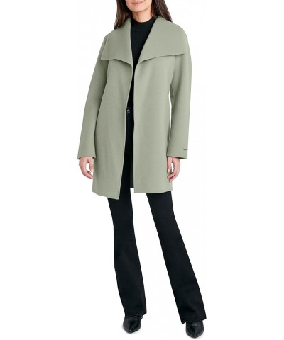 Women's Lightweight Wool Wrap Coat with Tie Belt Sage $52.12 Coats