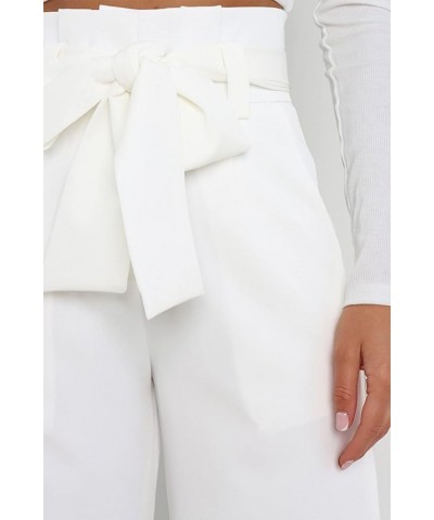 Women's Wide Leg Pants High Elastic Waisted in The Back Business Work Trousers Long Straight Suit Pants Off-white $13.76 Acti...