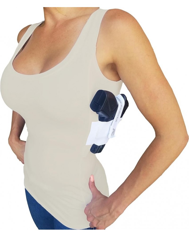 Women's Concealed Carry Tank Top - Secure Undershirt Gun Holster - Tactical & Everyday Use - (S-XL) - XX-Large Beige $17.33 A...