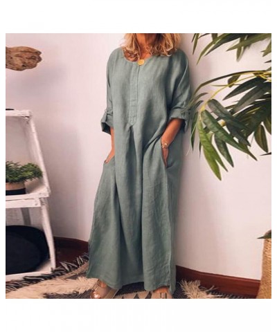 Linen Dresses for Women Casual Summer 2024 Spring Trendy Casual Beach Vacation Hawaiian Flowy Tropical Sundresses Resort Wear...