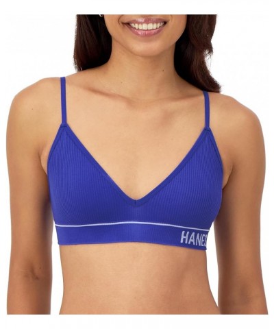 Women's Originals Seamless Triangle Rib Bralette, Soft Ribbed Bra, ComfortFlex Fit Bright Violet Indigo $5.98 Lingerie