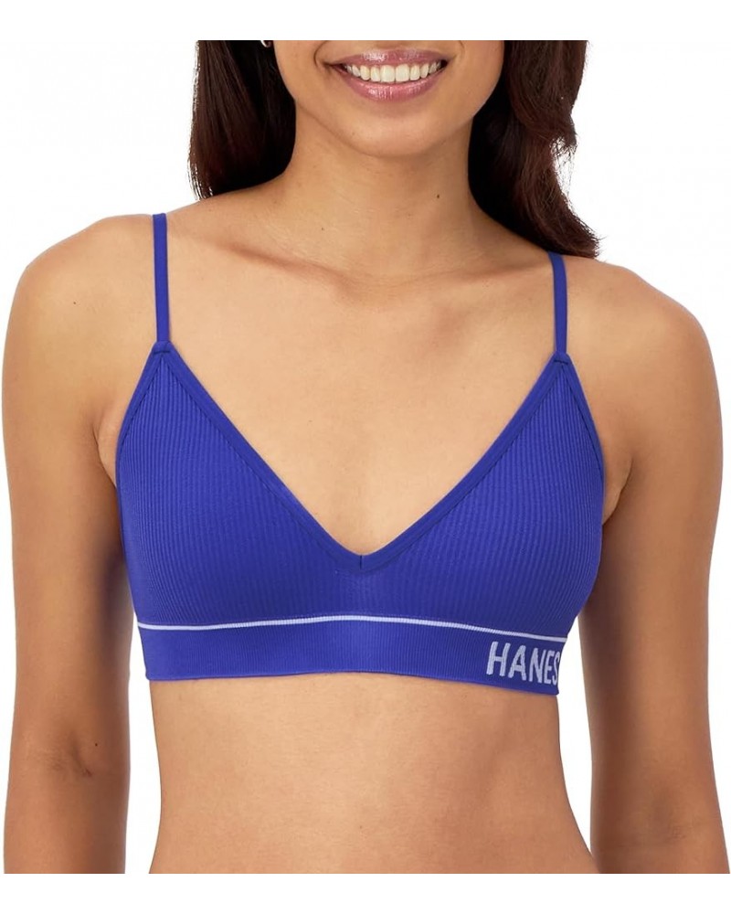 Women's Originals Seamless Triangle Rib Bralette, Soft Ribbed Bra, ComfortFlex Fit Bright Violet Indigo $5.98 Lingerie