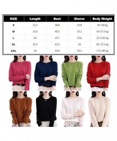 Cashmere Sweaters for Women, Cashmere Long Sleeve Crew Neck Lightweight Soft Knitted Pullover Jumpers (XL,Beige) Orange X-Lar...