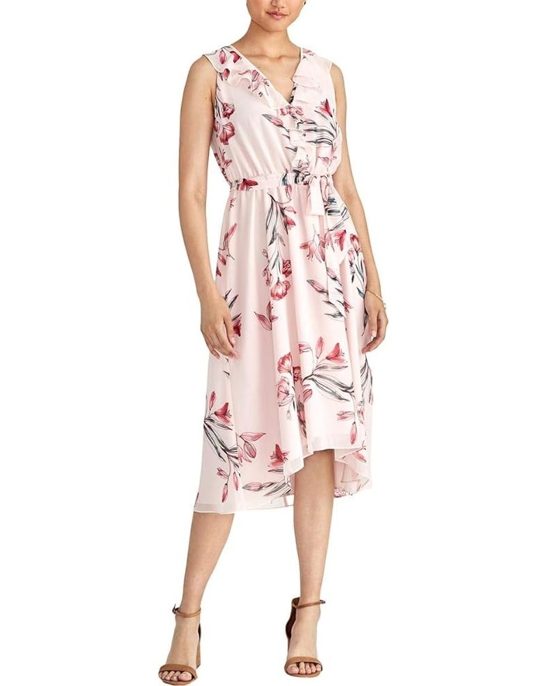 Women's Odele Printed Ruffled Wear to Work Dress White $15.40 Dresses