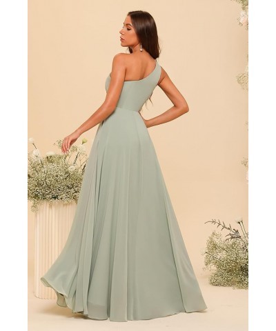 Chiffon One Shoulder Bridesmaid Dress with Pleated Bodice Long A Line Prom Dress for Women RS028 Red $36.57 Dresses