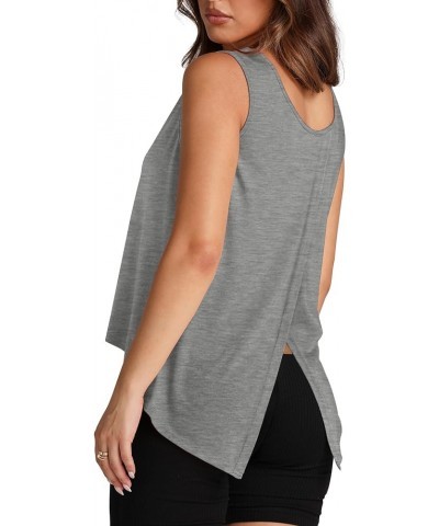 Tank Tops for Women Loose Fit Basic y2k Clothes Summer Sleeveless Open Back Shirts 2024 B1-gray $7.50 Tanks