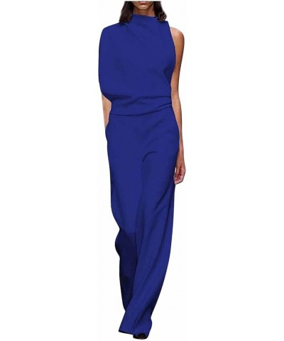 Women's Vacation Outfits Banquet Dress Jumpsuit Sexy Hanging Neck Trousers Summer Rompers 2023 Blue-3 $13.24 Rompers