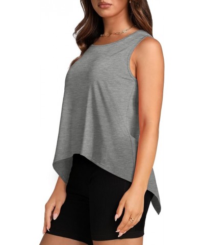 Tank Tops for Women Loose Fit Basic y2k Clothes Summer Sleeveless Open Back Shirts 2024 B1-gray $7.50 Tanks