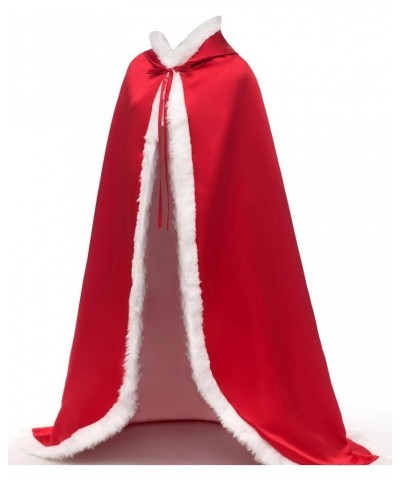 Long Wedding Cloak with Hooded Cape Winter Fur Trim and Hand Muff 50 55 59 71 Inches (20 Colors) Light Pink $36.24 Coats