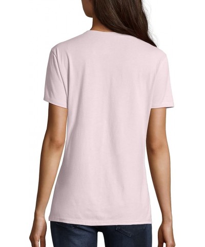 Ladies Nano-TCotton V-Neck T-Shirt, Lt Blue Pale Pink $7.78 Activewear