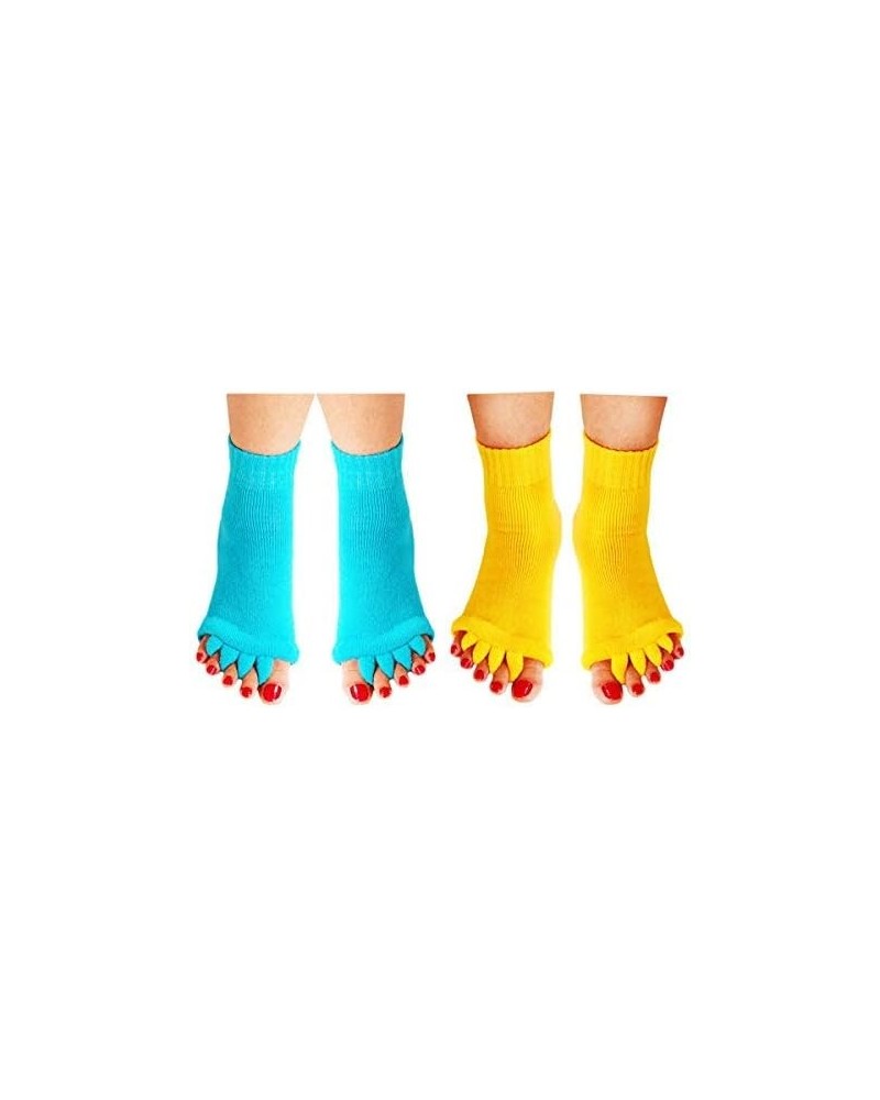 Toe Separator Yoga Gym Sports Massage Foot Alignment Socks 2 Pairs Cs-007c $9.51 Activewear