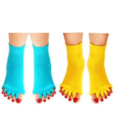 Toe Separator Yoga Gym Sports Massage Foot Alignment Socks 2 Pairs Cs-007c $9.51 Activewear