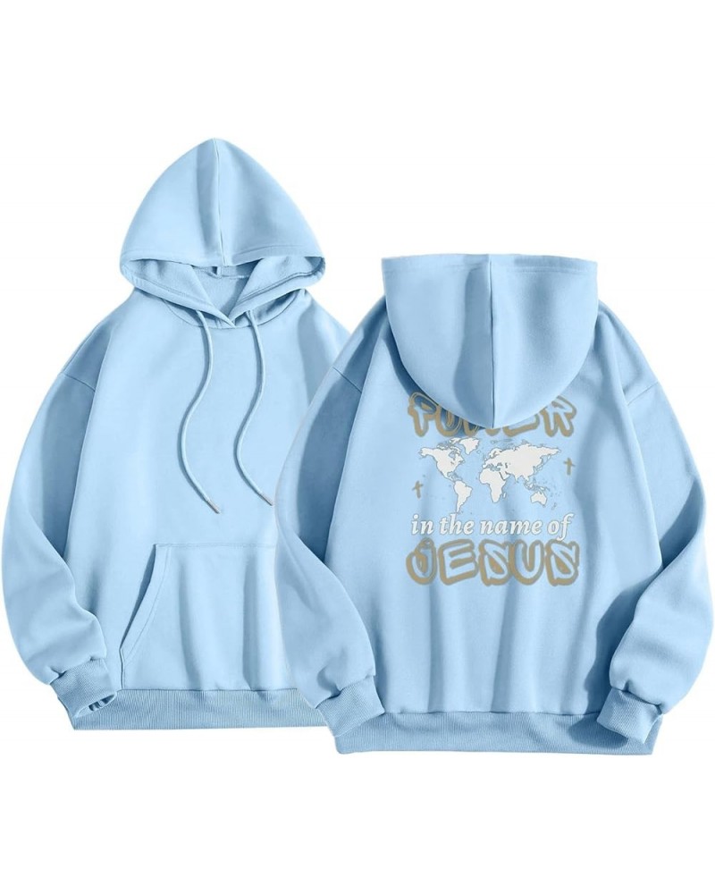 Oversized Hoodie For Women Grateful Letter Printede Hoodies Causal Sweatshirts With Pocket Pullover Casual 2-light Blue $14.2...