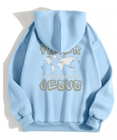 Oversized Hoodie For Women Grateful Letter Printede Hoodies Causal Sweatshirts With Pocket Pullover Casual 2-light Blue $14.2...