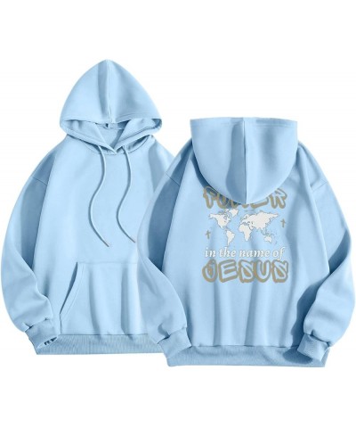 Oversized Hoodie For Women Grateful Letter Printede Hoodies Causal Sweatshirts With Pocket Pullover Casual 2-light Blue $14.2...