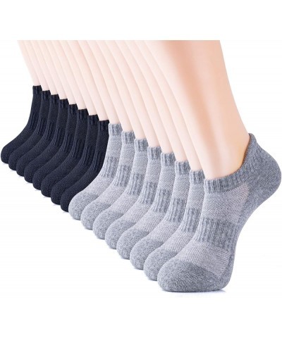 8 Pairs Ankle Performance Athletic Running Socks Low Cut Sports Tab Socks for Women and Men Black+grey $8.40 Activewear