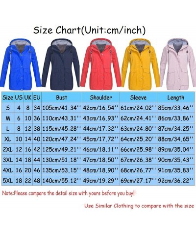 Plus Size Coat for Women Fall Winter Solid Rain Jacket Outdoor Waterproof Hooded Raincoat Windproof 2023 Jackets Y-05army Gre...