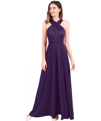 Womens Transformer Evening Dress Maxi Cocktail Wrap Convertible Multi Way Floor Long Formal Gown Eggplant Purple $13.24 Dresses