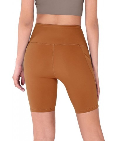 Women's Tummy Control Yoga Shorts 2.0 with Pockets High Waist Athletic Workout Shorts-5" / 8" Inseam 8 inches Caramel $10.49 ...