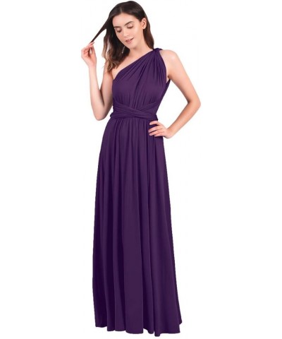 Womens Transformer Evening Dress Maxi Cocktail Wrap Convertible Multi Way Floor Long Formal Gown Eggplant Purple $13.24 Dresses