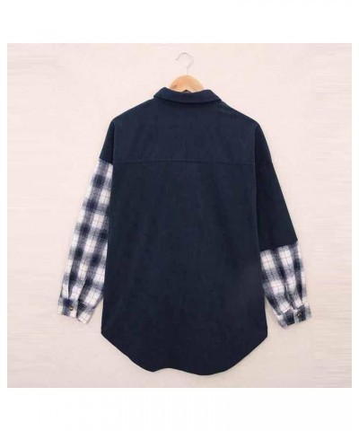 Plaid Shacket Jacket Women Zipper Open Long Flannel Shirt Fall Oversized Jackets Casual Shaket Lapel Winter Coats Black36 $8....