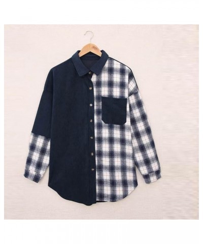 Plaid Shacket Jacket Women Zipper Open Long Flannel Shirt Fall Oversized Jackets Casual Shaket Lapel Winter Coats Black36 $8....