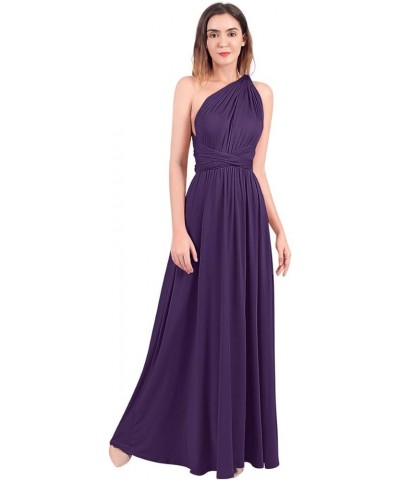 Womens Transformer Evening Dress Maxi Cocktail Wrap Convertible Multi Way Floor Long Formal Gown Eggplant Purple $13.24 Dresses