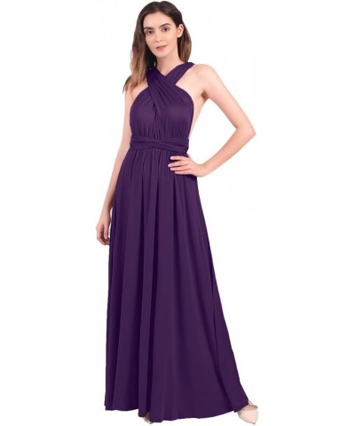 Womens Transformer Evening Dress Maxi Cocktail Wrap Convertible Multi Way Floor Long Formal Gown Eggplant Purple $13.24 Dresses