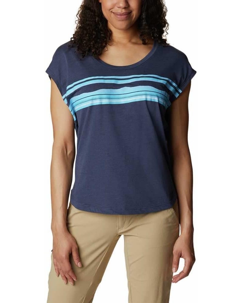 Women's Bluebird Days Modern Short Sleeve Tee Nocturnal Heather/Peaceful Perspective Grx $9.75 Activewear