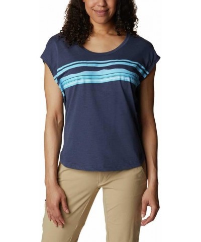 Women's Bluebird Days Modern Short Sleeve Tee Nocturnal Heather/Peaceful Perspective Grx $9.75 Activewear