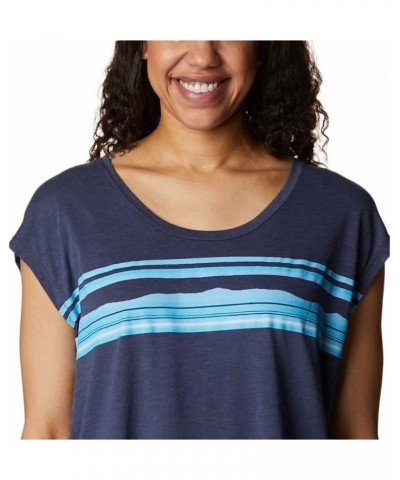 Women's Bluebird Days Modern Short Sleeve Tee Nocturnal Heather/Peaceful Perspective Grx $9.75 Activewear