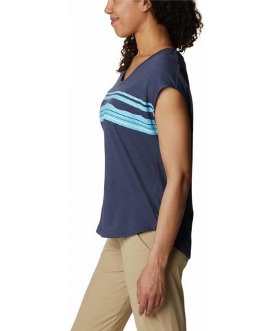 Women's Bluebird Days Modern Short Sleeve Tee Nocturnal Heather/Peaceful Perspective Grx $9.75 Activewear