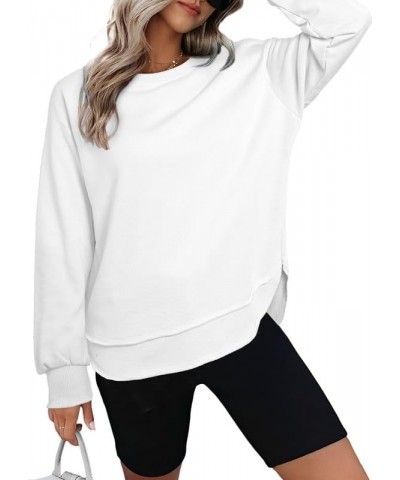 Oversized Sweatshirts for Women Loose Fit Casual Crewneck Long Sleeve Fall Outfits Women Trendy Pullover Tunic Tops A White $...