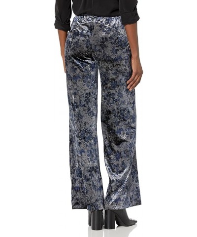 Women's Jade Stretch Velvet Wide Leg Pant Spice Market Floral Print Navy $14.32 Pants