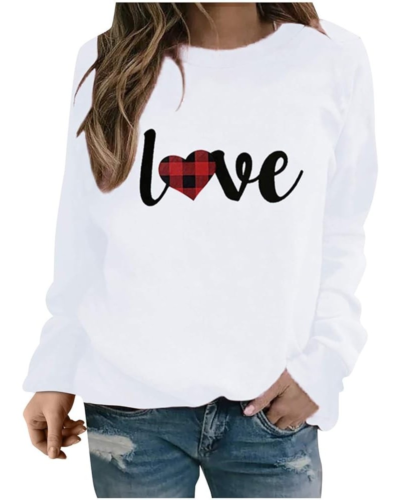 Valentines Day Long Sleeve Shirts for Women St. Patricks Day 2024 Cute Heart Print Casual T-Shirts Trendy Blouses 7-white $6....