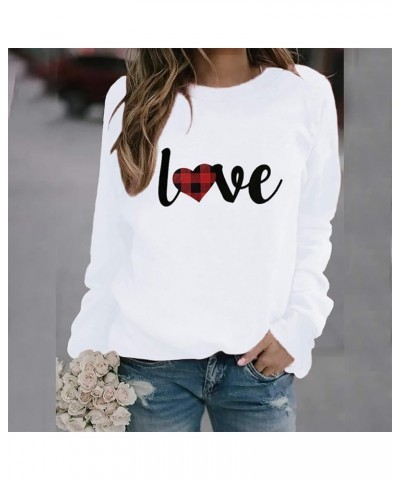 Valentines Day Long Sleeve Shirts for Women St. Patricks Day 2024 Cute Heart Print Casual T-Shirts Trendy Blouses 7-white $6....